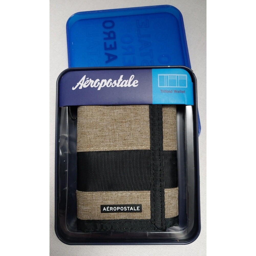 AEROPOSTALE Tri-Fold Wallet Billfold Beige